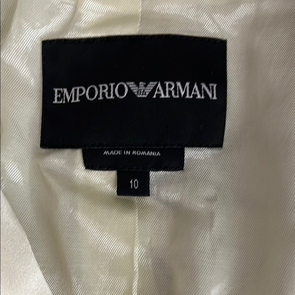 Emporio Armani Cream Blazer with Artistic Print - Picture 2 of 7